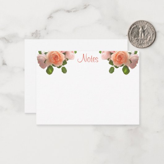 Aquarelle Rose main Script Modèle Floral (Devant/Arrière en situation)