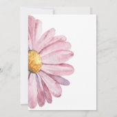 Aquarelle rose marguerite Bébé en fleur Invitation (Dos)