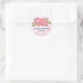 Aquarelle Rose mariage Favoriser les autocollants  (Sac)
