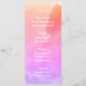 Aquarelle rose, menu mariage de plage d'étoiles de (Dos)