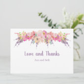 Aquarelle rose Merci Floral (Debout devant)