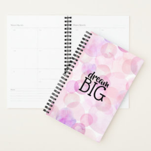 Aquarelle rose mignonne bulles Rêver grand planifi
