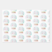 Aquarelle rose Mint Papier d'enveloppement de Noël (Devant)