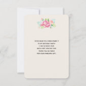 Aquarelle rose moderne Bouquet de fleurs Merci (Dos)