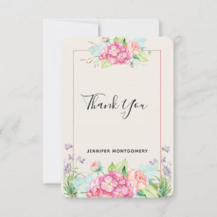 Aquarelle rose moderne Bouquet de fleurs Merci