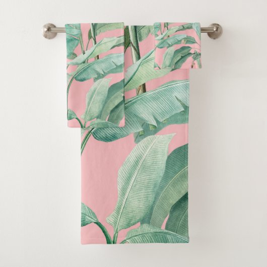 Aquarelle rose moderne Tropical Banana Palm Feuill (En situation)