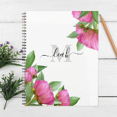 Aquarelle rose monogramme Floral personnalisé