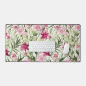 Aquarelle rose motif floral Nom personnalisé (Clavier et souris)