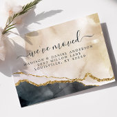 Aquarelle rose noir Faire-part de déplacement or