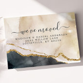 Aquarelle rose noir Faire-part de déplacement or