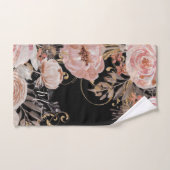 Aquarelle rose noire moderne Floral Élégant (Serviette à main)