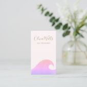 Aquarelle rose Ocean Wave Carte de visite (Debout devant)