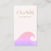 Aquarelle rose Ocean Wave Carte de visite (Devant)
