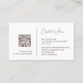 Aquarelle rose or | Carte de visite de code QR (Dos)