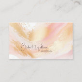 Aquarelle rose or | Carte de visite de code QR (Devant)
