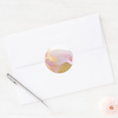 Aquarelle rose or classique Sticker rond (Enveloppe)
