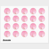 Aquarelle rose or classique Sticker rond (Feuille)