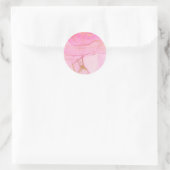 Aquarelle rose or classique Sticker rond (Sac)