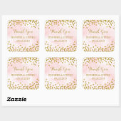 Aquarelle rose or Confetti Mariage Étiquette (Feuille)