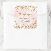 Aquarelle rose or Confetti Mariage Étiquette (Sac)