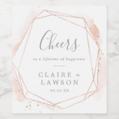 Aquarelle rose or Étiquettes de vin (Étiquettes simples)