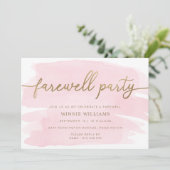 Aquarelle rose or Farewell Party Invitation (Debout devant)