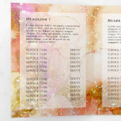 Aquarelle rose or Faux Foil Tripli Brochure (Intérieur en premier)