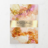 Aquarelle rose or Faux Foil Tripli Brochure (Page de couverture)