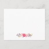 Aquarelle rose or Floral Mots de la carte conseil (Dos)