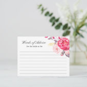 Aquarelle rose or Floral Mots de la carte conseil (Debout devant)