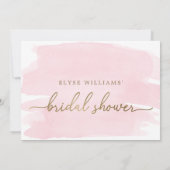 Aquarelle rose or Invitation de la douche nuptiale (Dos)