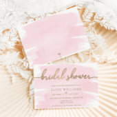 Aquarelle rose or Invitation de la douche nuptiale