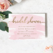 Aquarelle rose or Invitation de la douche nuptiale
