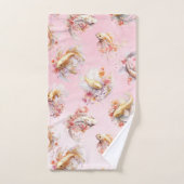 Aquarelle rose or Koi Poisson Floral (Serviette à main)