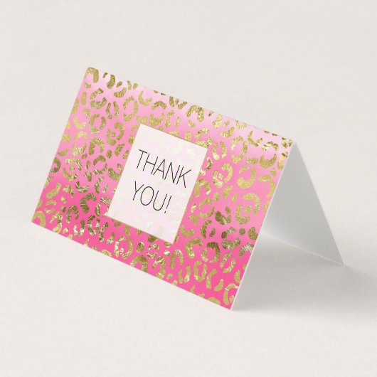 Aquarelle rose or Leopard Merci (Front)