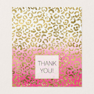 Aquarelle rose or Leopard Merci