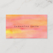 Aquarelle rose orange Carte de visite élégant (Devant)