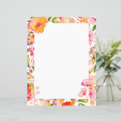 Aquarelle rose orange florale vierge papeterie (Debout devant)