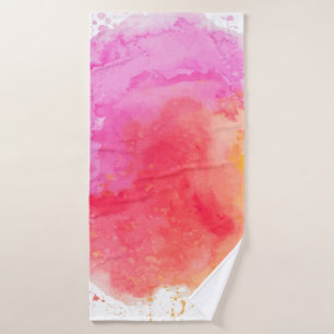 Aquarelle rose orange rouge nuageux