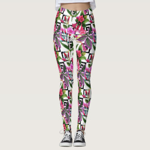 Aquarelle rose orchidée femmes Leggings