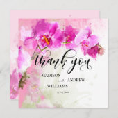 Aquarelle rose orchidée Merci à éclaboussure (Devant / Derrière)