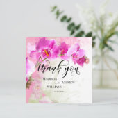 Aquarelle rose orchidée Merci à éclaboussure (Debout devant)