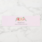 Aquarelle rose pâle Étiquette de bouteille d'eau f (Étiquettes simples)