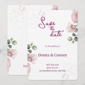 Aquarelle rose pâle Faire-part de mariage Floral (Devant / Derrière)