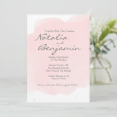 Aquarelle rose pâle Faire-part de mariage romantiq (Debout devant)