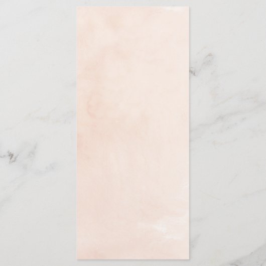 Aquarelle rose pâle Floral mariage Menu Dîner (Dos)