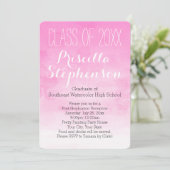 Aquarelle rose pâle Invitation de la fête de gradu (Debout devant)