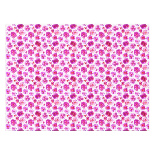 Aquarelle rose pâle nappe à fleurs florales (Devant (Horizontal))