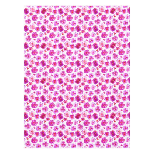 Aquarelle rose pâle nappe à fleurs florales (Devant)