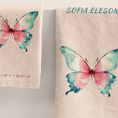 Aquarelle rose pâle Papillon Beauté Salon Spa